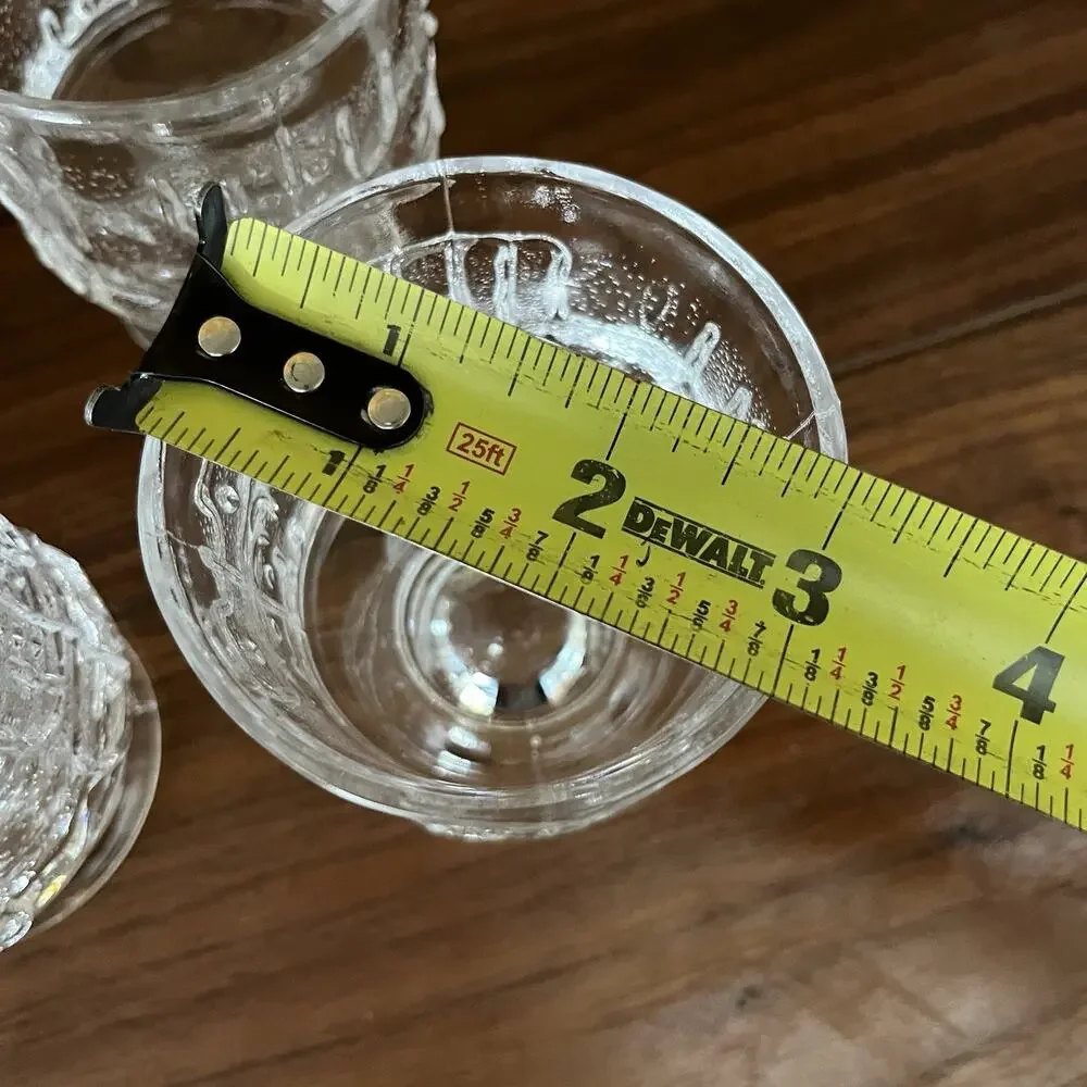 Vintage Nanny Still for Riihimäen Lasi Finland Brutalist Punch Cups Glasses x4